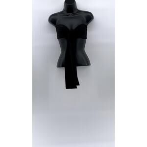 SHEIN Women's Black Tie Bow Strapless Cropped Tank Top SZ M